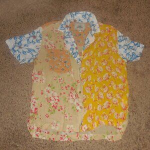 Urban Outfitters Patchwork Hippie Boho Button Down M